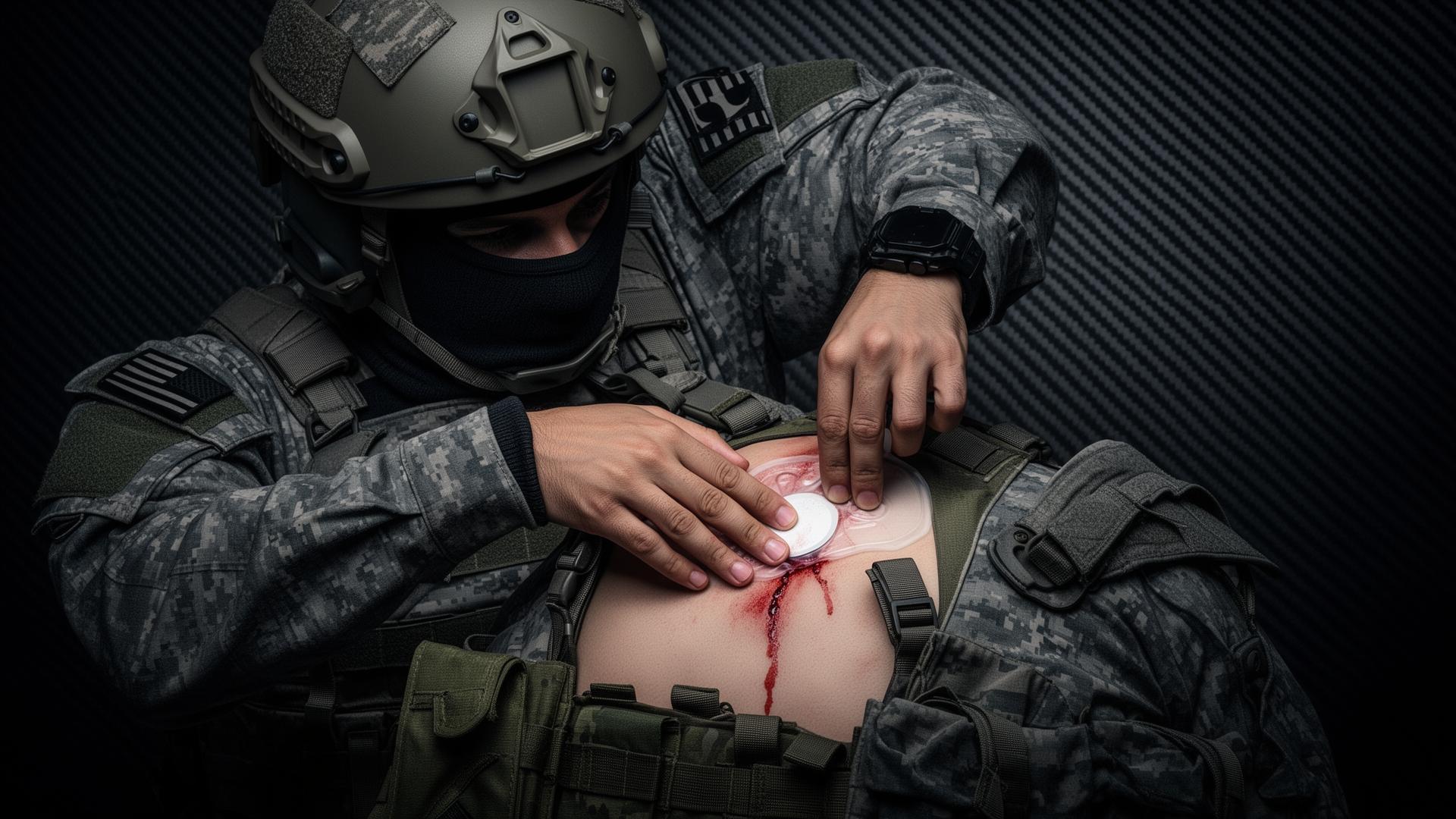 Aplicação de chest seal em situação tática